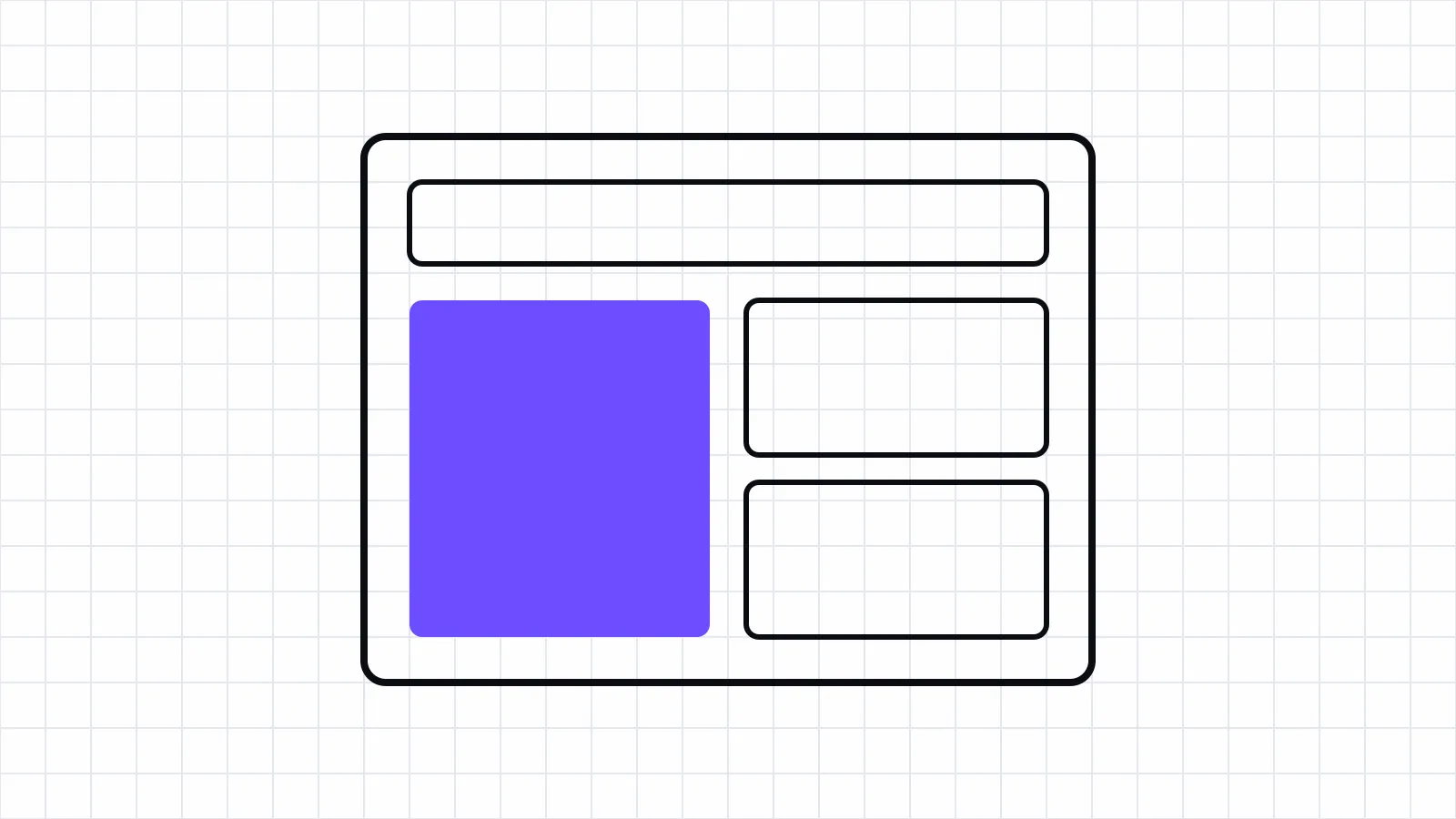 How to create an AI chatbot for your website: the real steps: a faint blueprint grid on a pale ground with a dark outline of a page layout and a brand-coloured highlighted block